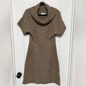 Calvin Klein Women's Taupe Cowl Neck Sweater Dress